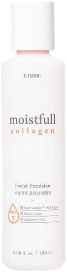 Etude Moistfull Collagen Facial Emulsion 180ml (6.08 fl. oz) | Facial Moisturizer, Lotion, Small Particles of The Super Collagen Water, Hydration Fomula for Healthy Skin | Korean Skin Care