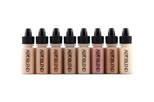 Aeroblend Airbrush Makeup Personal Starter Kit - Tan Foundation - With 8 Color Set
