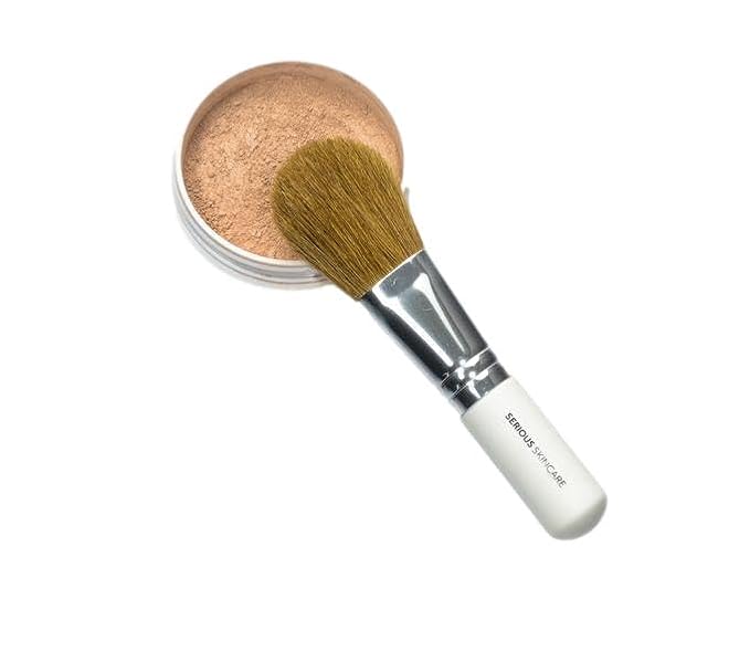 Serious Skincare BELLA ROSE PRO-MINERALS Loose Mineral Powder Makeup Foundation SPF 15 + Goat Hair Application Brush - Sheer to Full Coverage - Luminous Matte Finish - Men and Women - .50 oz (Light)