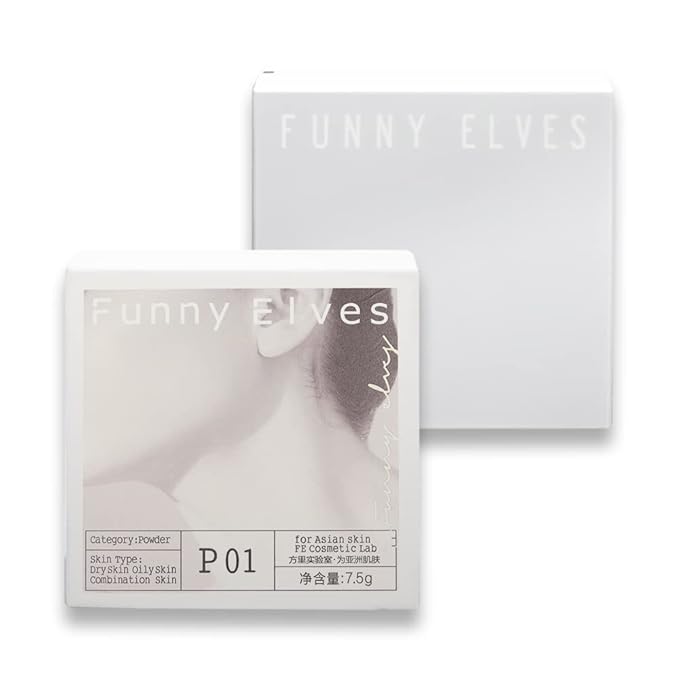 Funny Elves Powder Makeup Face Long Lasting Concealer Brighten Cosmetics Smooth (P01) 1Count