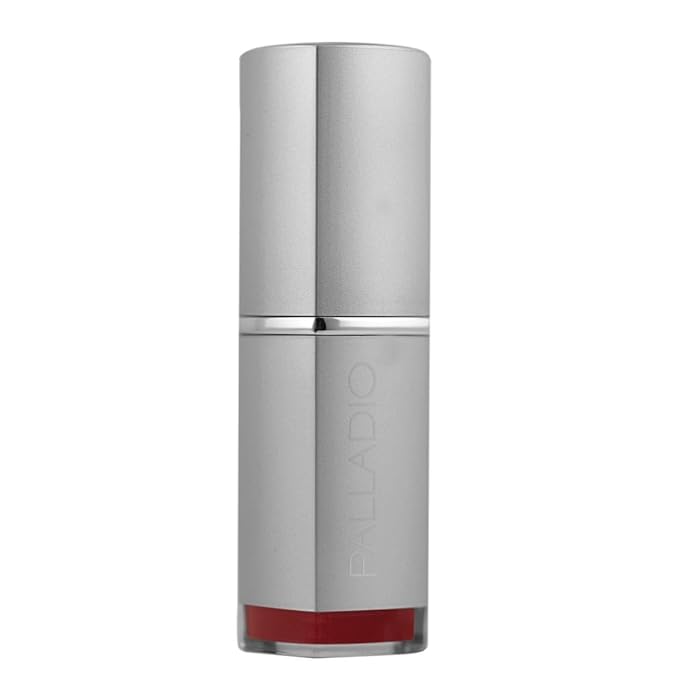 Palladio Herbal Lipstick, Rich Pigmented and Creamy, Infused with Aloe Vera, Chamomile & Ginseng, Prevents Lips from Drying, Combats Fine Lines, Long Lasting Lipstick, Pure Red