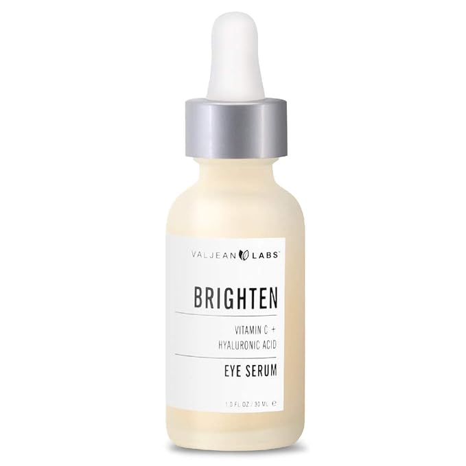 Valjean Labs Brighten Eye Serum with Vitamin C + Hyaluronic Acid | Helps Minimize Dark Circles and Even Skin Tone | Paraben Free, Cruelty Free, Made in USA (1 oz)