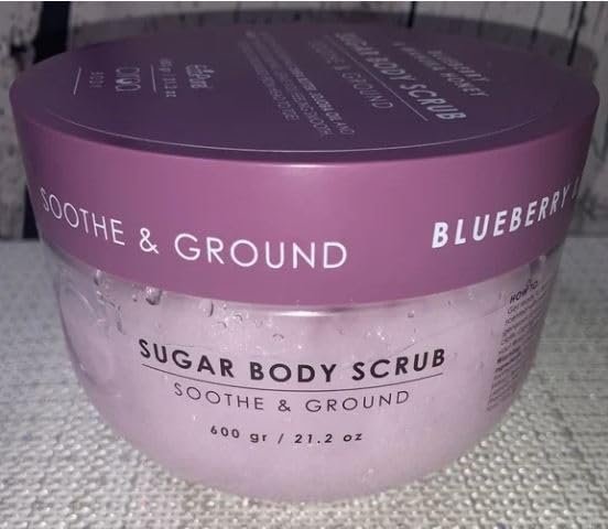 Ciroa, Sugar Body Scrub, BLUEBERRY & MANUKA HONEY, 21.2 oz, Soothe & Ground, Cruelty Free (600gr) Pack of One
