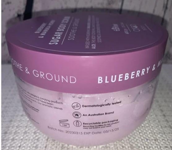 Ciroa, Sugar Body Scrub, BLUEBERRY & MANUKA HONEY, 21.2 oz, Soothe & Ground, Cruelty Free (600gr) Pack of One