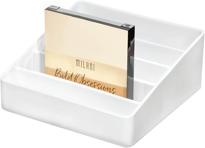 iDesign The Sarah Tanno Collection Silicone Makeup Palette Holder and Cosmetic Organizer, White