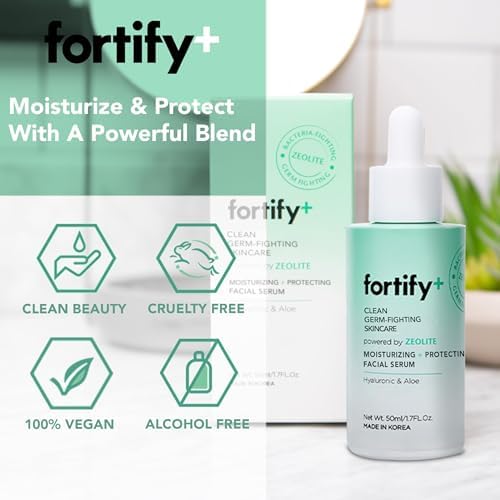 9-in-1 Korean Hyaluronic Acid Face Serum with Aloe Vera & Zeolite - Deep Hydrating, Anti-Aging & Protecting - Clean Beauty, Natural Germ-Fighting - All Skin Types - 50ML/1.7Fl.Oz