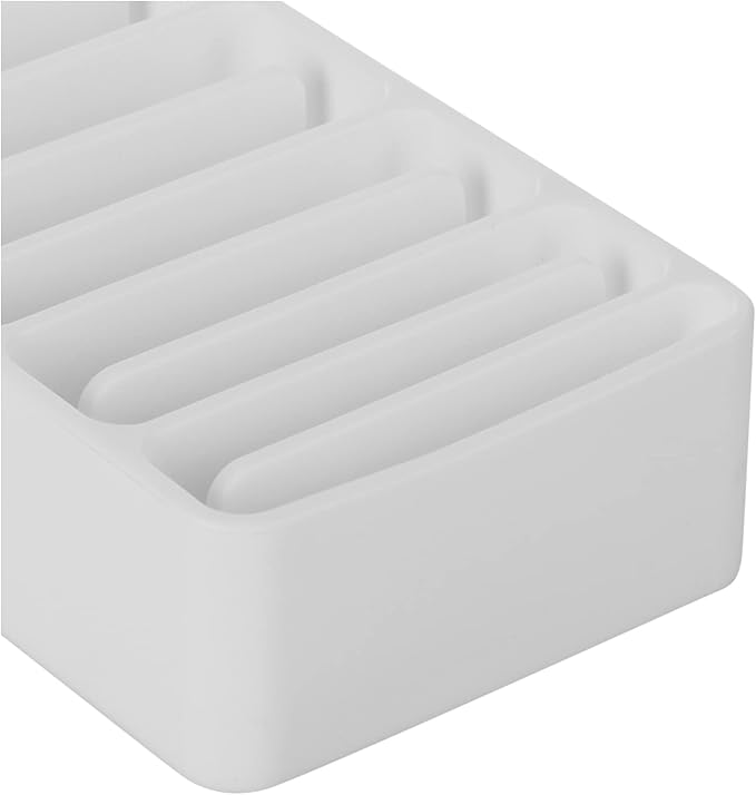 iDesign The Sarah Tanno Collection Silicone Cosmetic and Makeup Brush Holder with Multi-Sized Slots, White