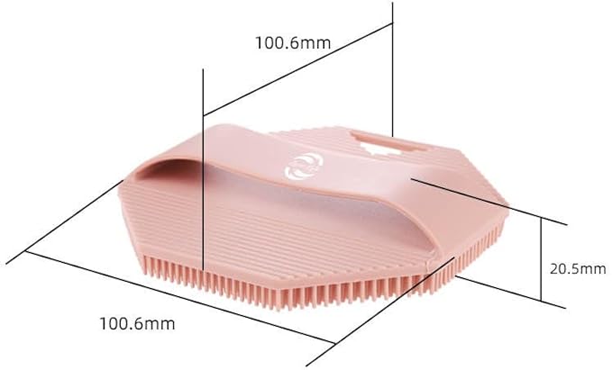 Exfoliating Silicone Body Scrubber for Men and Women, Comfortable for Everyday Face and Body Use, Reusable with a Handle for Easy Hanging Storage. (Tan, Grey or Pink)