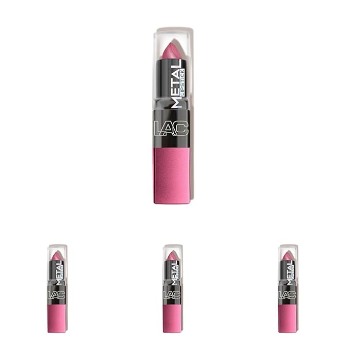 L.A. COLORS Metal Lipstick, Pink Flamingo CML568 (Pack of 4)