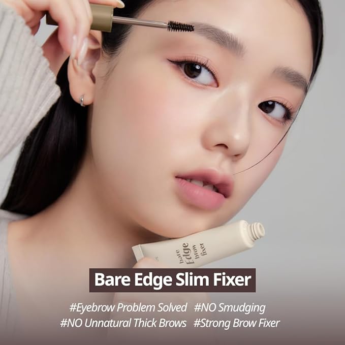 ETUDE Bare Edge Brow Fixer, Strong Brow Fixer, Long-Lasting Hold, Gel Type, Sheer Brown Color, Korean Makeup, Beauty (0.247 Ounce)