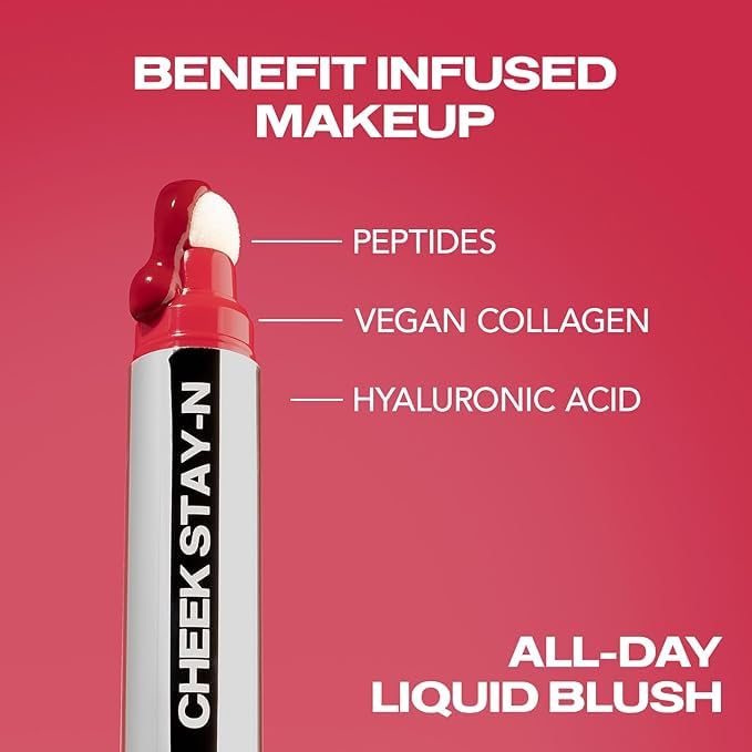 Sacheu Cheek STAY-N Liquid Blush for Cheeks — High Pigment, Buildable, Lightweight Cream Blush Infused With Squalane, for Dewy Radiant Flushed Cheeks — Long-lasting & Cruelty Free, Pretty in Pink Duo