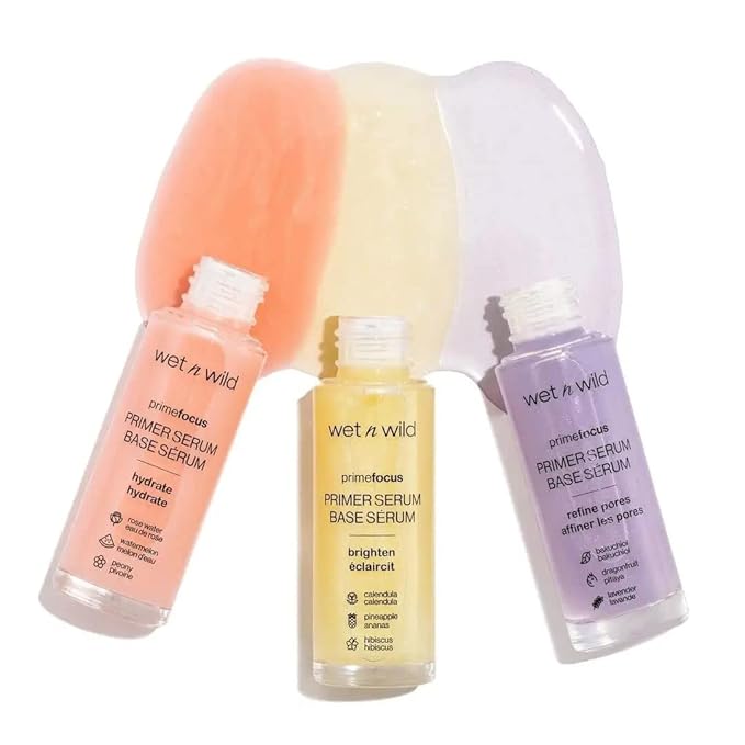 Wet n Wild Prime Focus Pore Minimizing Facial Serum Primer Makeup Extending | Reduces Pores | Improves Skin Texture | Exfoliates | Retinol Alternative, Hydrating (Pack of 2)