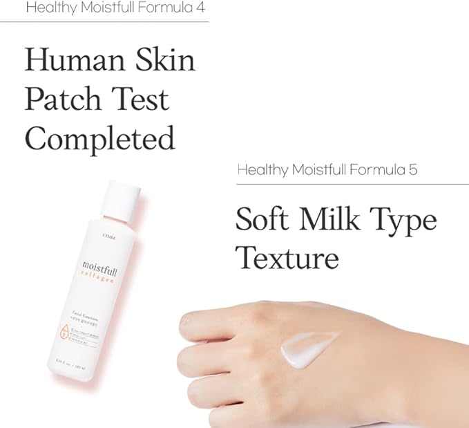Etude Moistfull Collagen Facial Emulsion 180ml (6.08 fl. oz) | Facial Moisturizer, Lotion, Small Particles of The Super Collagen Water, Hydration Fomula for Healthy Skin | Korean Skin Care
