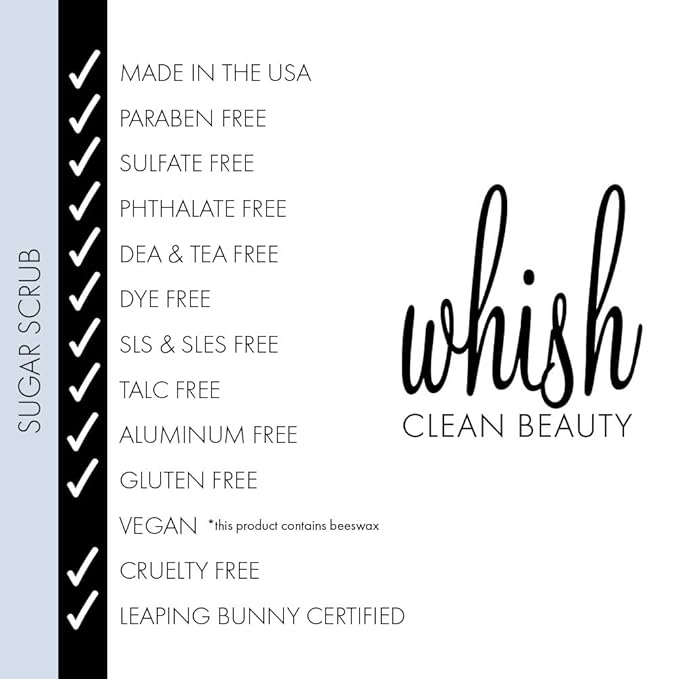 Whish Beauty Kabosu Sea Salt Exfoliating Sugar Scrub - Body Scrub for Women - Brown Sugar Exfoliator with Raspberry, Aloe, & Shea Butter - Gentle on All Skin Types - Paraben & Sulfate Free - 8 oz