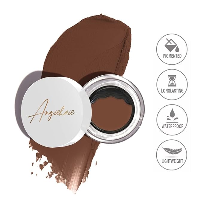 Eyebrow Stamp Stencil Kit, 24 Reusable Thick & Thin Eyebrow Stencils, Waterproof Brow Pomade, Dual-Ended Brush & Sponge Applicator for Perfect Natural Brows (Light Brown)