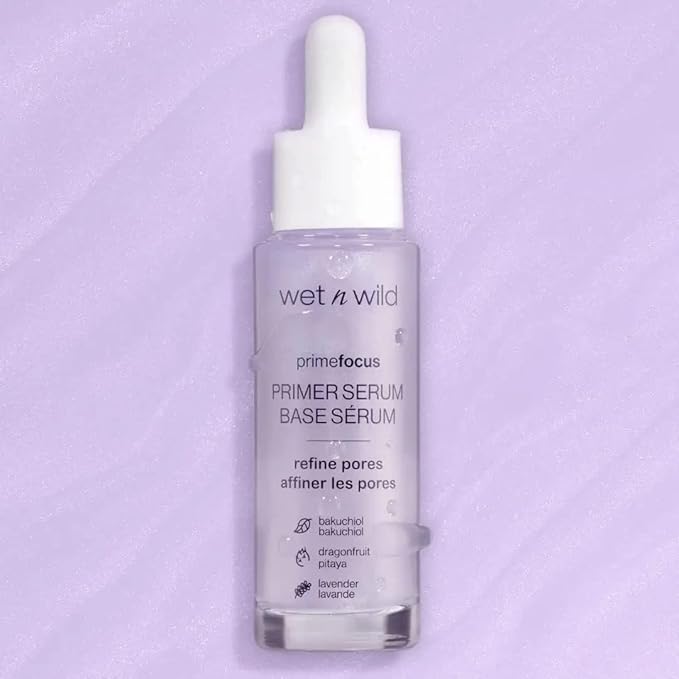Wet n Wild Prime Focus Pore Minimizing Facial Serum Primer Makeup Extending | Reduces Pores | Improves Skin Texture | Exfoliates | Retinol Alternative, Hydrating (Pack of 2)