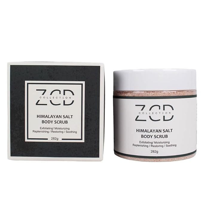 Dry Himalayan Salt Body Scrub | Rose | 282g | All Natural Ingredients Sweet Almond Oil, Grape Seed Oil, Jojoba Oil, Vitamin E, Aloe Vera | Exfoliating Moisturizing Replenishing Restoring Soothing