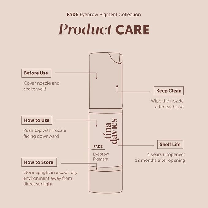 Tina Davies FADE Eyebrow Pigments, Dark Neutral Brown 15ml