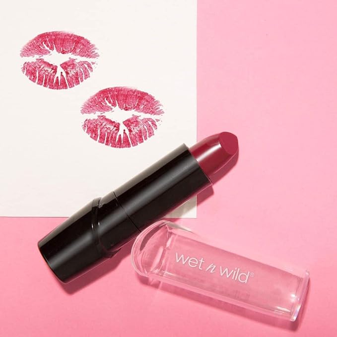 wet n wild Silk Finish Lipstick, Hydrating Lip Color, Rich Buildable Color, Cherry Frost Red (Pack of 3)