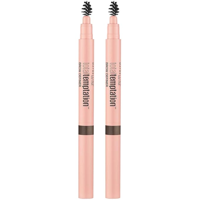 Maybelline Total Temptation Eyebrow Definer Pencil, Deep Brown, 2 Count