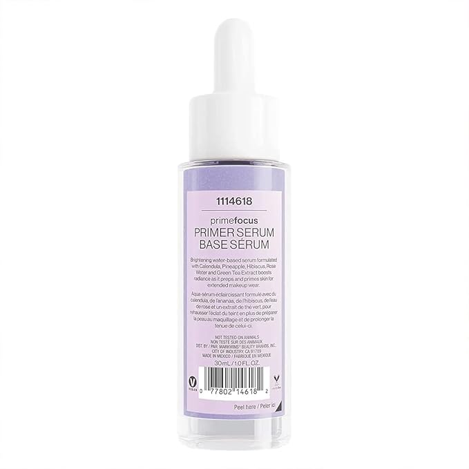 Wet n Wild Prime Focus Pore Minimizing Facial Serum Primer Makeup Extending | Reduces Pores | Improves Skin Texture | Exfoliates | Retinol Alternative, Hydrating (Pack of 2)