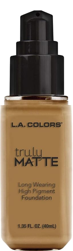 L.A. COLORS Truly Matte Foundation, Deep Tan CLM361 (Pack of 2)
