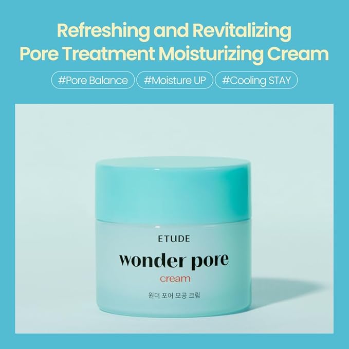 ETUDE Wonder Pore Cream 2.5 fl. Oz (23AD) | Kbeauty | Hypoallergenic Skin Care Solution | Watery Gel Formula Moisturizing Cream with Sebum Control for Sensitive Skin Without Perfume