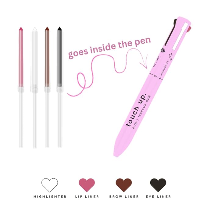 Touch Up 4-in-1 Makeup Pen (Eye Liner, Brow Liner, Lip Liner, & Highlighter) (Replacement Refill)