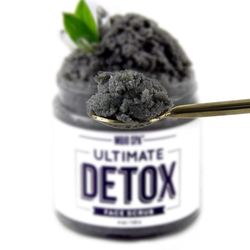 Mojo Spa Ultimate Detox Face Scrub | Amber, Vanilla, Musk Scent | Moisturizing & Detoxifying Sugar Exfoliator | 4 oz