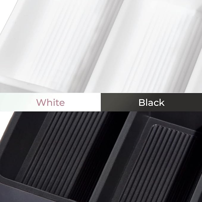 iDesign The Sarah Tanno Collection 4 Slot Silicone Cosmetic Drawer Organizer, White