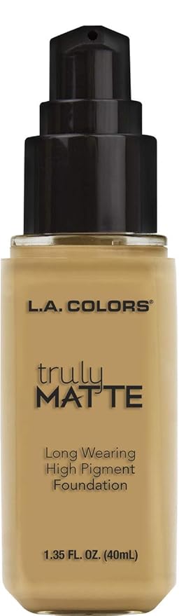 L.A. COLORS Truly Matte Foundation, Nude, 1.35 Fl. Oz. (Pack of 2)