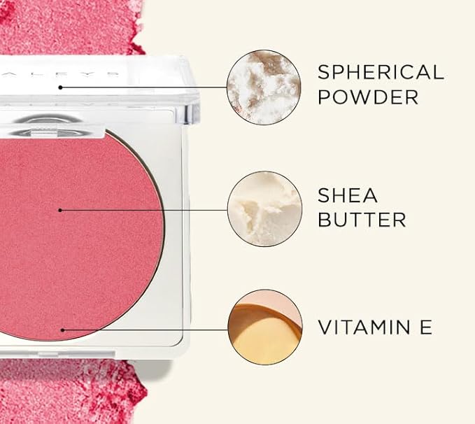 HALEYS Re-pop Smoothing Powder Blush (Sandy Cheeks) - Pigmented, Easy Blending, Longwear, Buildable, Talc-Free, V + CF