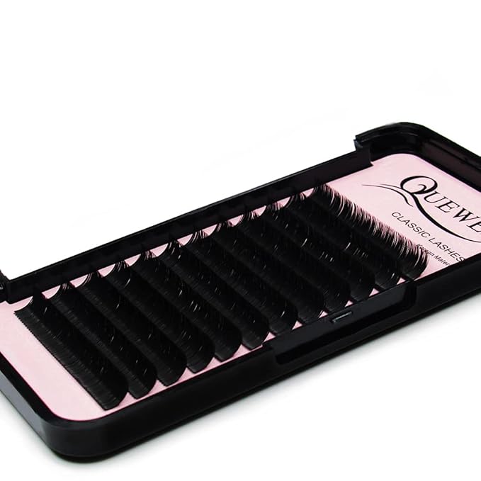 QUEWEL Eyelash Extensions 0.15mm C Curl 10mm Supplies Matte Black Individual Eyelashes Salon Use|0.03/0.05/0.07/0.10/0.15/0.20mm C/D Single 8-18mm Mix 8-15mm/10-15mm|(0.15 C 10mm)