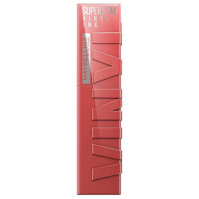 MAYBELLINE Super Stay Vinyl Ink Longwear No-Budge Liquid Lipcolor Makeup Bundle with Peachy 0.14 fl oz and Witty 0.14 fl oz