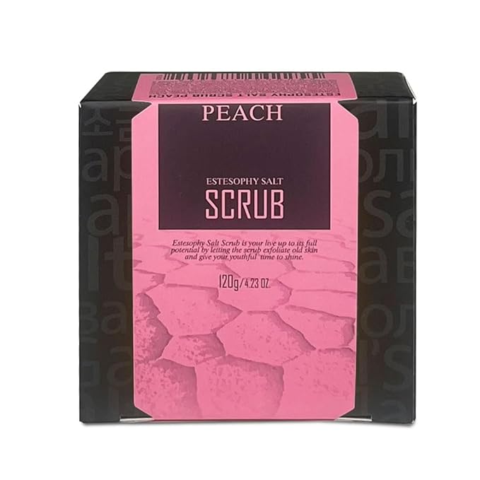 Estesophy Salt Scrub_Peach Korean Salt Body Scrub, Salt Massge, Salt Soap, Body Care, Peach Salt Shower 4.2oz (120g)