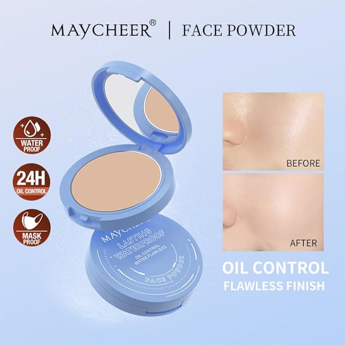 Oil Control Face Pressed Powder, Matte and Smooth Translucent Powder Setting Powder Makeup, Waterproof Long Lasting Finishing Face Powder, Cruelty-free (01 Calassic)