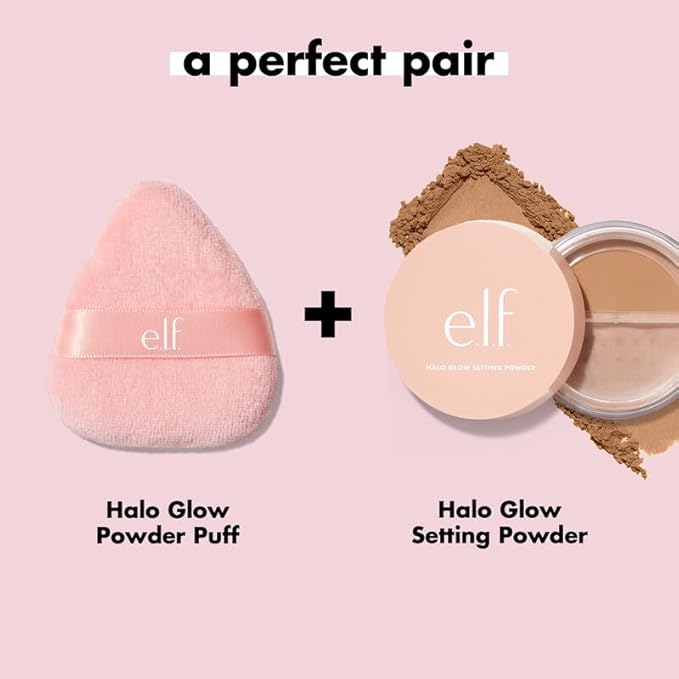 e.l.f. Halo Glow Powder Puff, Soft, Reusable Powder Puff For Applying Loose Or Pressed Powders, Easily Conforms To The Face, Vegan & Cruelty-free (Pack of 2)