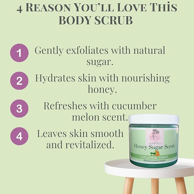 Honey Sugar Scrub Cucumber Melon, (16 Fl Oz (Pack of 1)