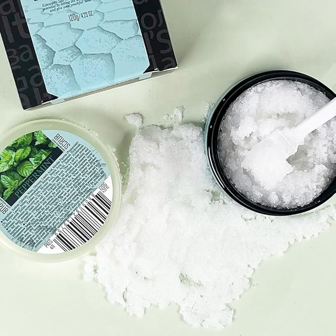 Estesophy Salt Scrub_Peppermint, Korean Salt Body Scrub, Salt Massge, Salt Soap, Body Care, Peppermint Salt Shower, Refreshing body scrub 4.2oz (120g)