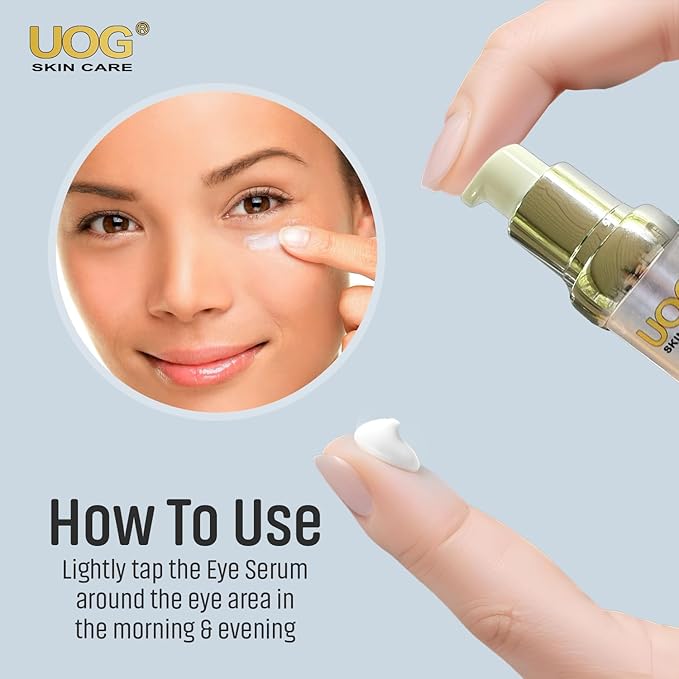 UOG Eye Serum Complex – Rapid Reduction Eye Serum for Dark Circles, Puffiness, Wrinkles & Crow’s Feet | Anti-Aging Formula for Firm, Youthful Eyes | Hydrates & Smooths (20ml / 0.7oz)