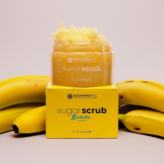 Sugaring NYC Moisturizing and Exfoliating Signature Body Scrub - Silky Smooth Skin and Ingrown Hair Prevention (Going Bananas)