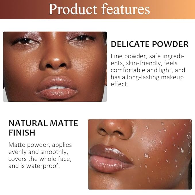 Pressed Matte Face Powder Makeup, Setting Powder for Poreless Wrinkle Blurring Finishing,Lightweight,High Coverage,Shine Control, 10g (05)