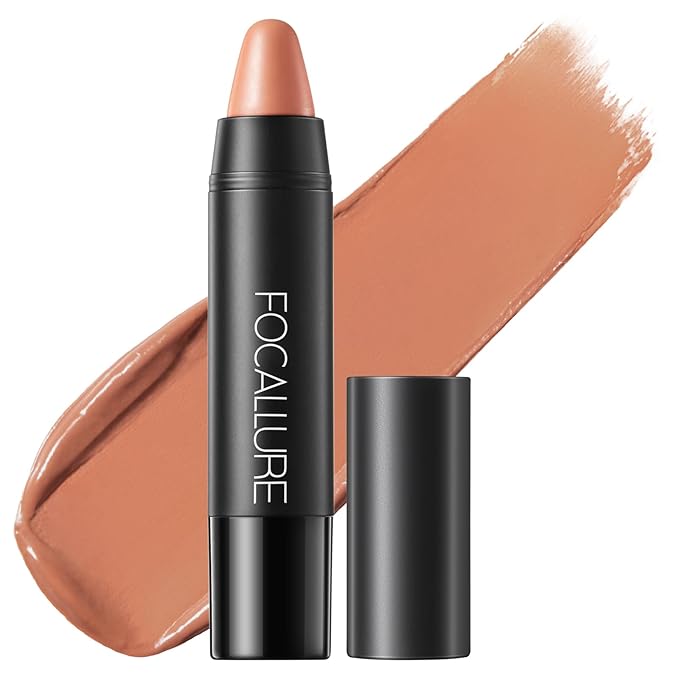 FOCALLURE Ultra Chic Matte Lipstick,Rich Vitamin E Lip Crayon,Lightweight Matte Color without Drying or Fading,Long Lasting Waterproof Lips Makeup,CHESTUNT