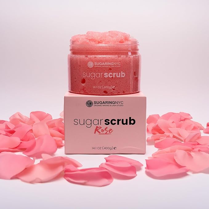 Sugaring NYC Moisturizing and Exfoliating Signature Body Scrub - Silky Smooth Skin and Ingrown Hair Prevention (Bulgarian Rose)