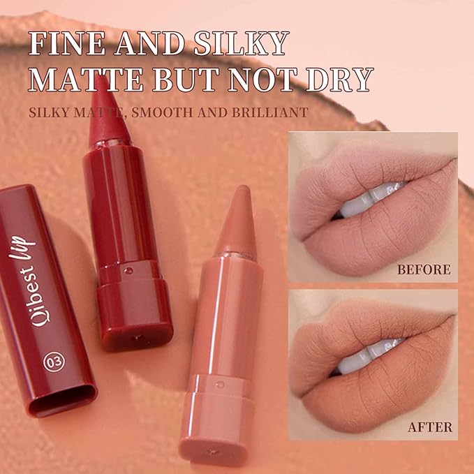 6Pcs 2 in 1 Matte Lip Liner and Lipstick Combo Set,Longwear No-Budge Multi-Purpose Long Lasting Waterproof Smudge-Proof Lipstick for Women