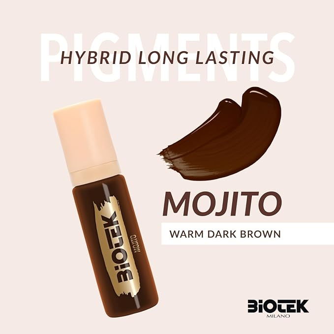 BIOTEK Brow Pigment Color for Long Lasting Makeup - Hybrid Long Lasting - Made in Italy (Kit Long Lasting) - Beauty Pouch Included