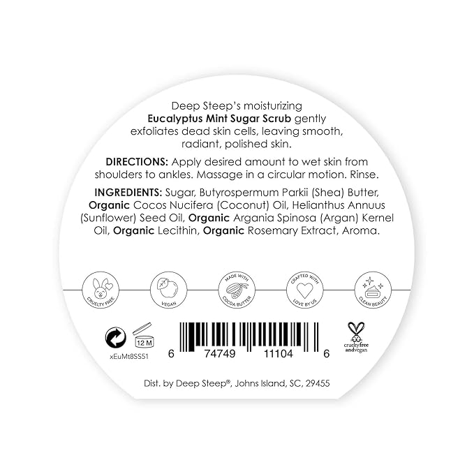 Deep Steep Sugar Scrub, 8oz (Eucalyptus Mint)
