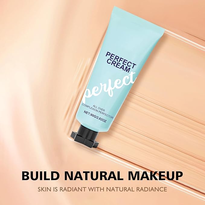 Supreme Creme All-Over Complexion Perfector - Long Lasting Supreme Cream Body Perfector - Waterproof Transfer-Resistant Skin Tint CC Cream Foundation, Hydrating Concealer Shines Natural Beauty (2PC)