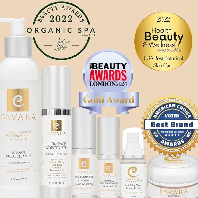 Organic Anti Aging Eye Cream for Dark Circles and Puffiness, Natural Under Eye Serum with Hyaluronic Acid, Jojoba Oil, Vitamin E, and Aloe Vera, Helps Reduce Fine Lines & Wrinkles (Pack of 2)