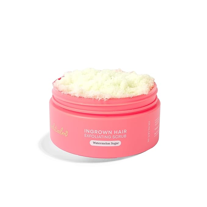 Bushbalm Ingrown Hair Exfoliating Scrub - Reduces Appearance of Ingrown Hairs and Razor Bumps, Soothes Skin and Post-Shave Redness - Watermelon Sugar, 236 ml